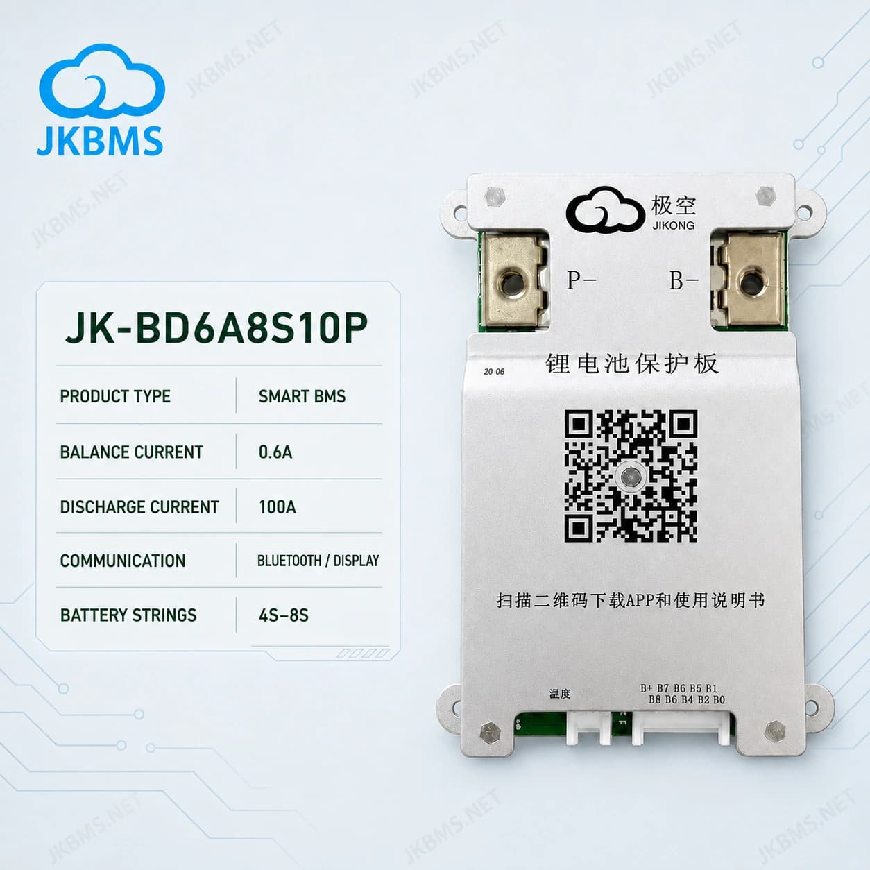 JKBMS JK-BD6A8S10P Smart Active Balance BMS