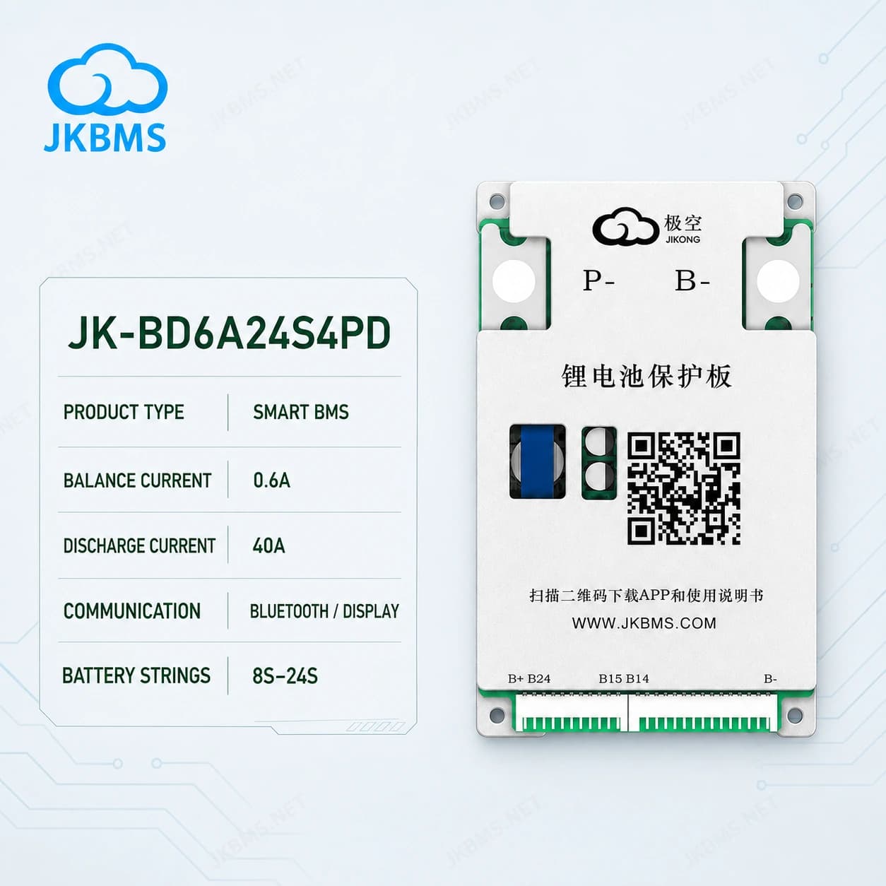 JKBMS JK-BD6A24S4PD Smart Active Balance BMS