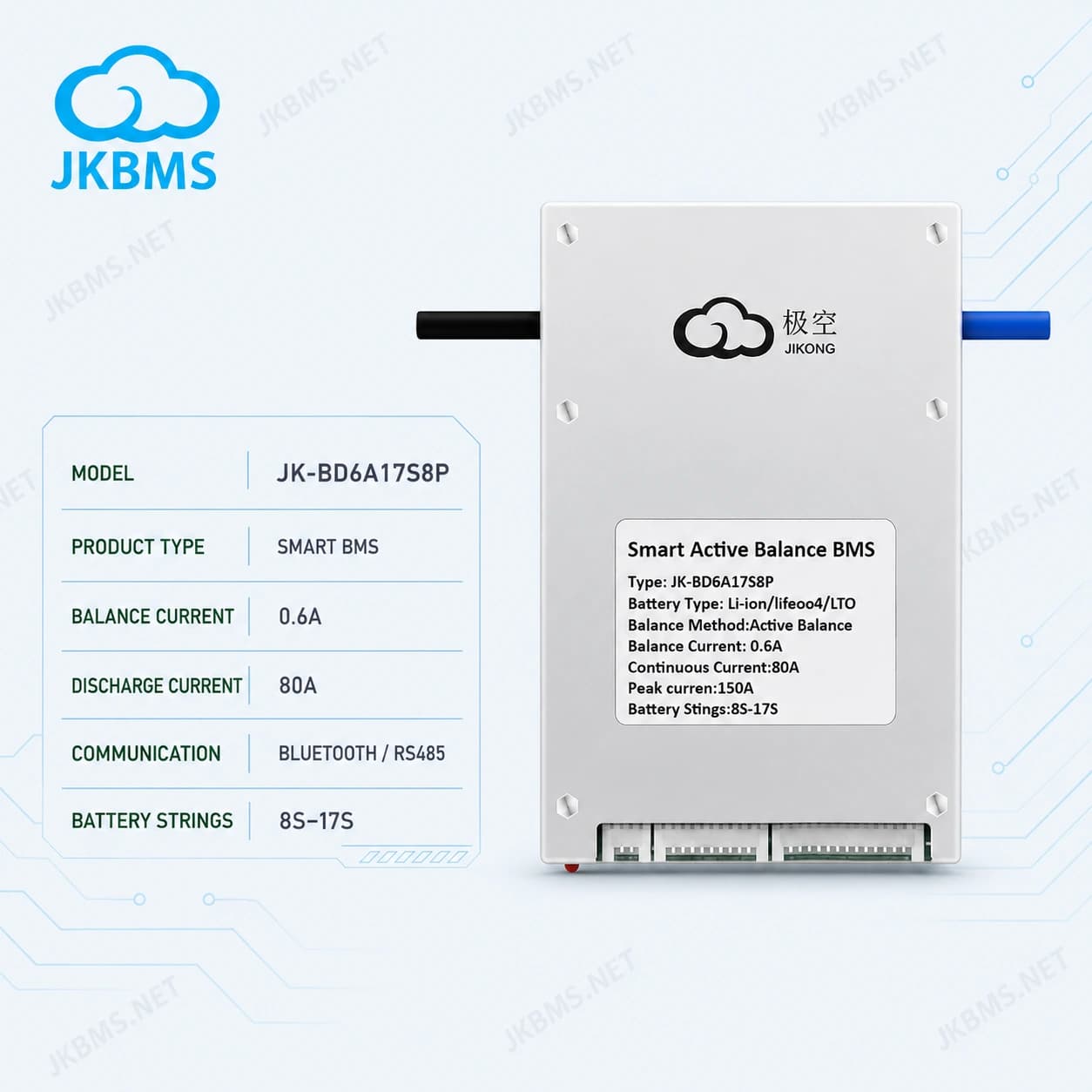 JKBMS JK-BD6A17S8P Smart Active Balance BMS