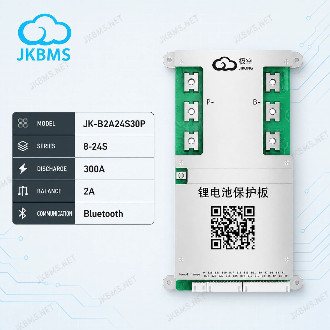 JKBMS JK-B2A24S30P Smart Active Balance BMS - official JKBMS product, JKBMS JK-B1A / B2A Series