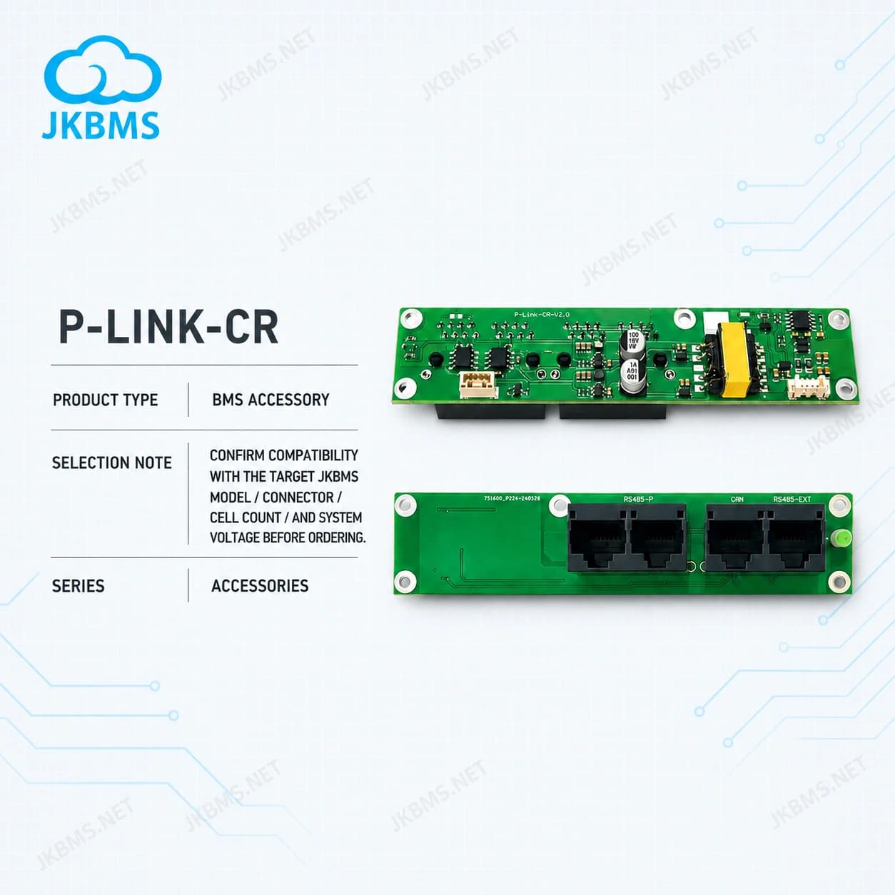 JIKONG P-Link-CR JKBMS Serial BMS RS485 Interface Board - official JKBMS product, JKBMS Accessories