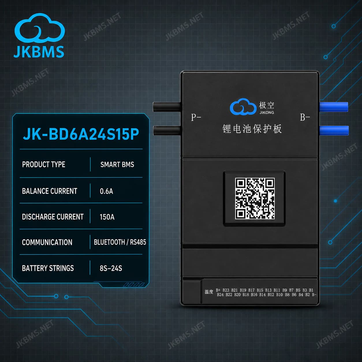 JKBMS JK-BD6A24S15P Smart Active Balance BMS