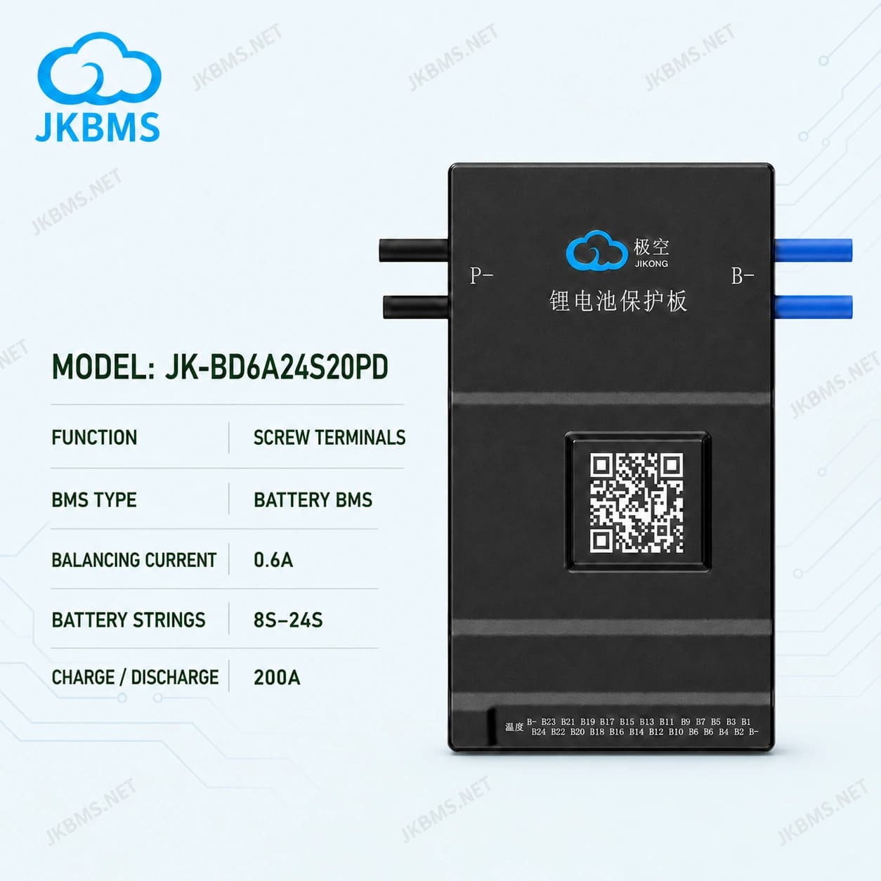 JKBMS JK-BD6A24S20PD Smart Active Balance BMS - official JKBMS product, JKBMS JK-BD Series