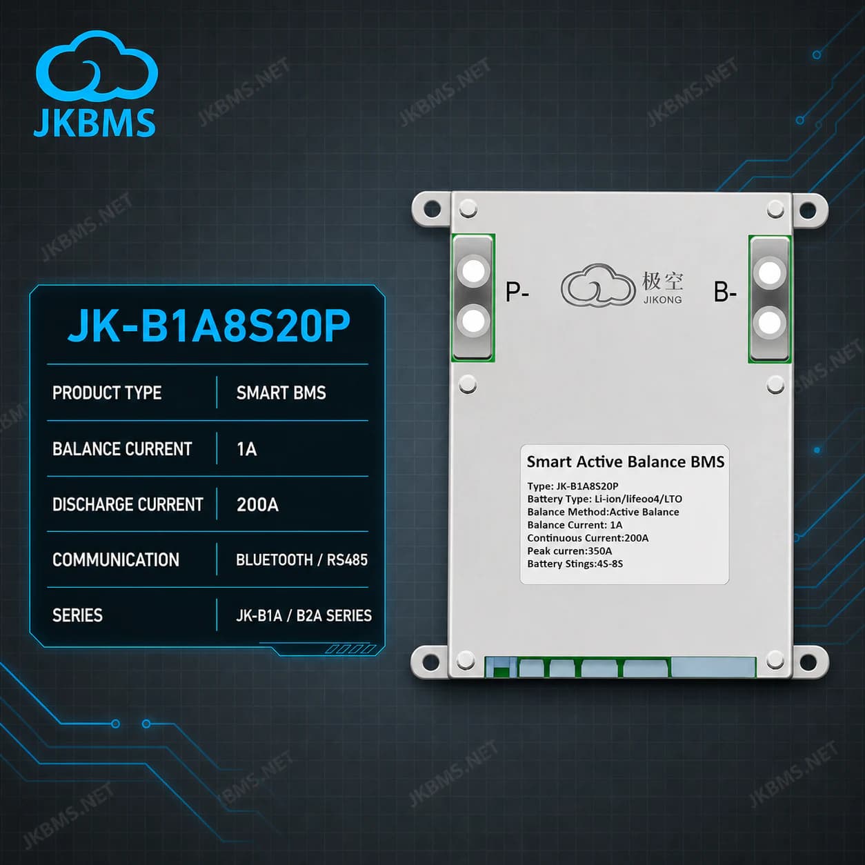 JKBMS JK-B1A8S20P Smart Active Balance BMS