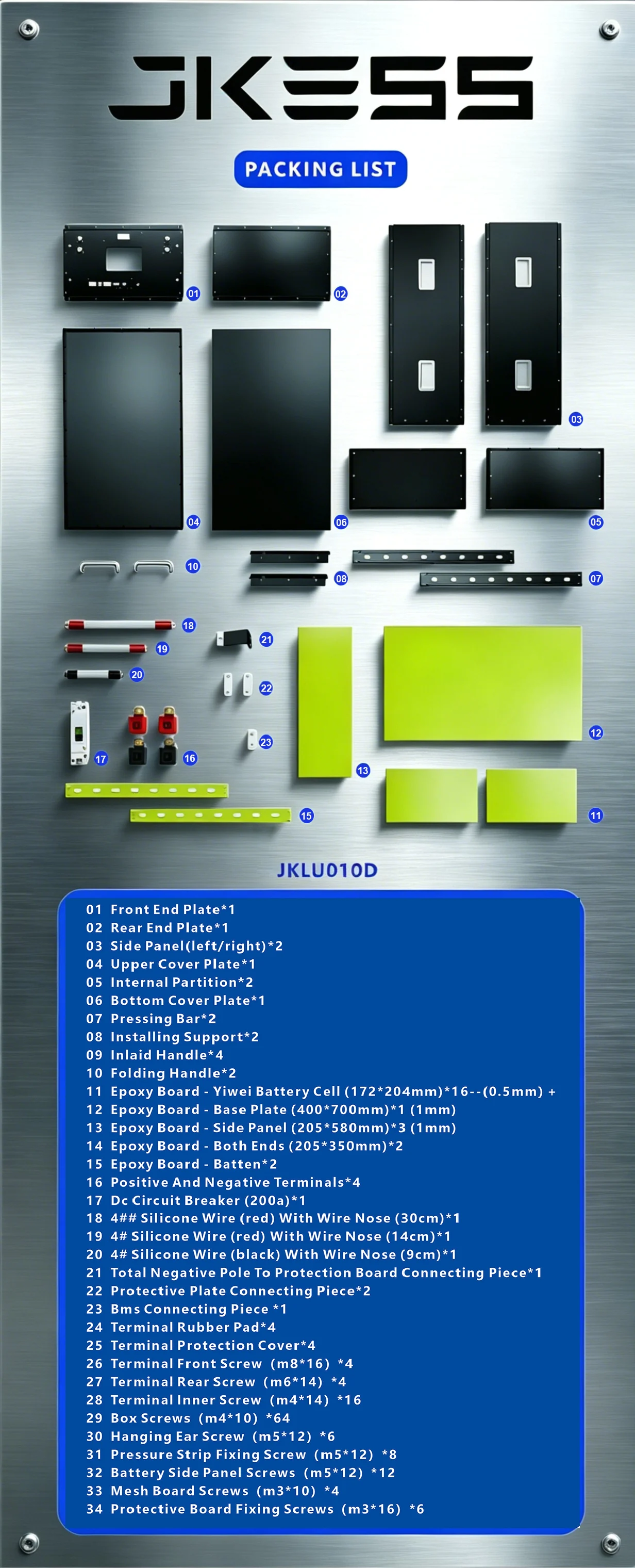 6U Battery Kit specifications, dimensions, and application details 14