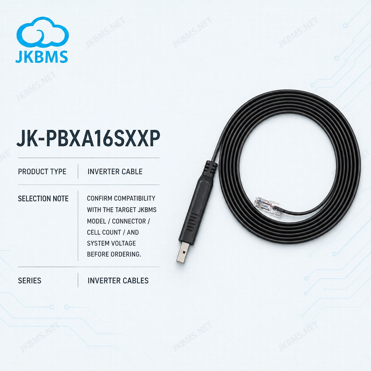 JIKONG BMS USB-RS485-RJ45 Cable official JKBMS main product image