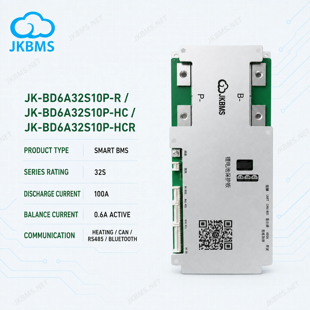 JKBMS JK-BD6A32S10P R / HC / HCR Smart BMS, product-family reference image