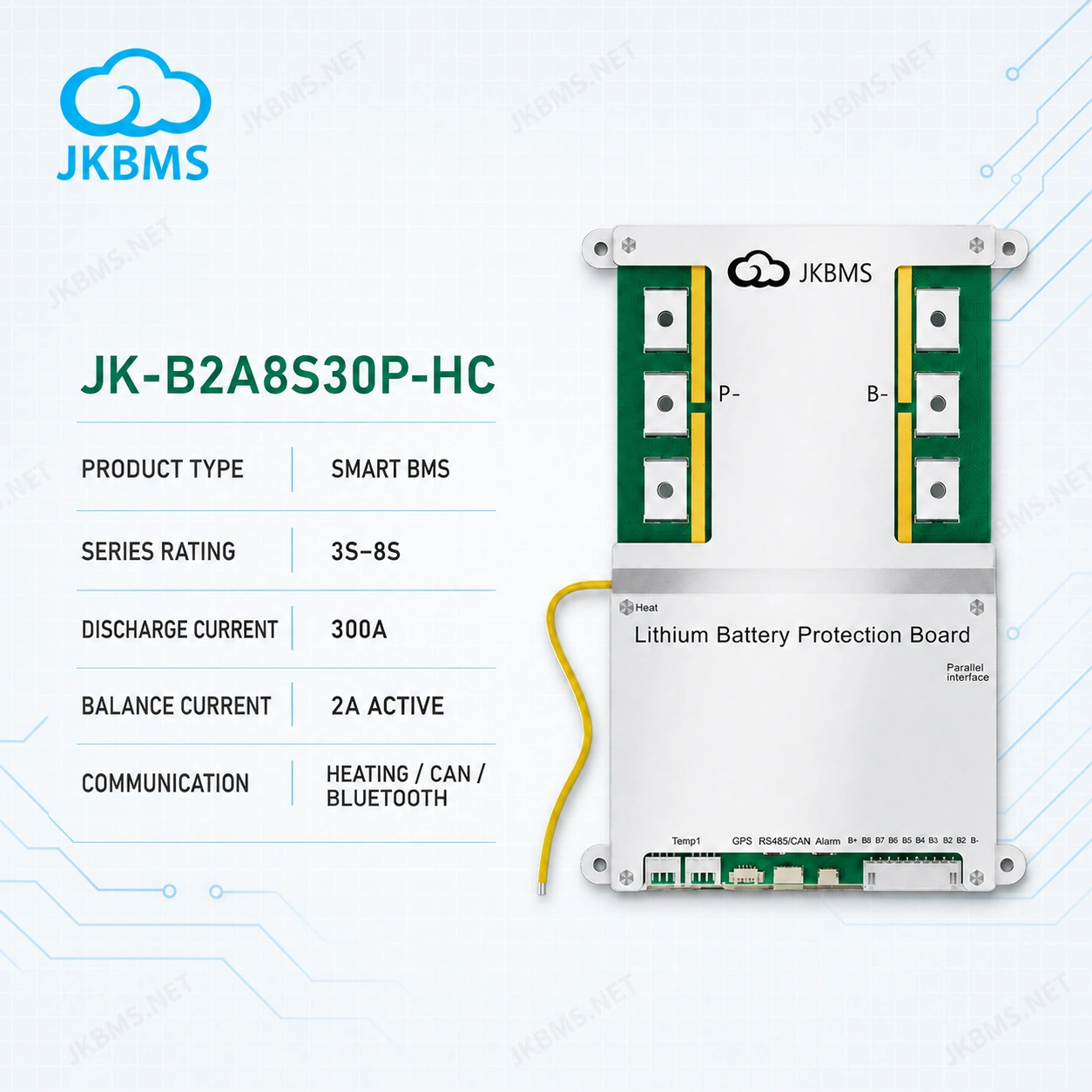 JKBMS JK-B2A8S30P-HC Smart Active Balance BMS, product-family reference image