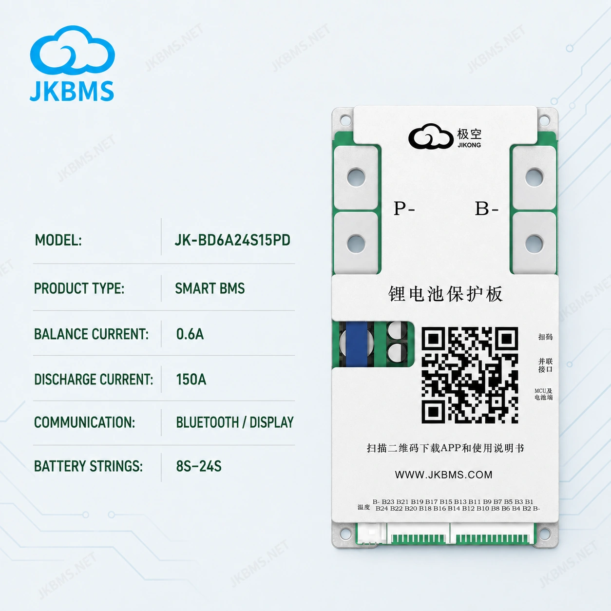 JKBMS JK-BD6A24S15PD Smart Active Balance BMS, product-family reference image