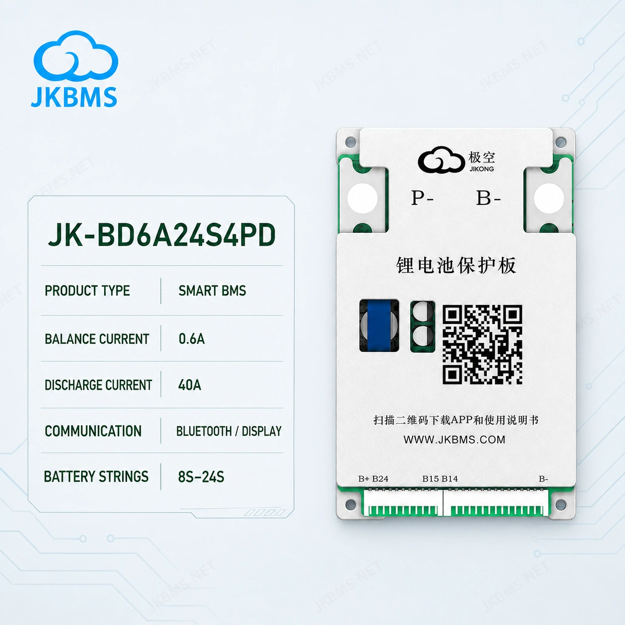 JKBMS JK-BD6A24S4PD Smart Active Balance BMS, product-family reference image
