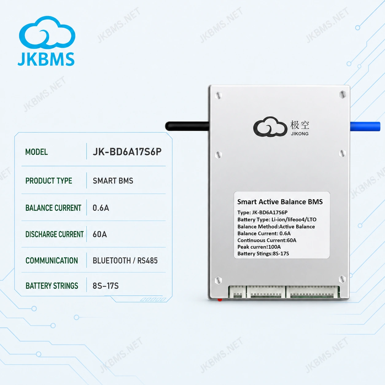 JKBMS JK-BD6A17S6P Smart Active Balance BMS, product-family reference image