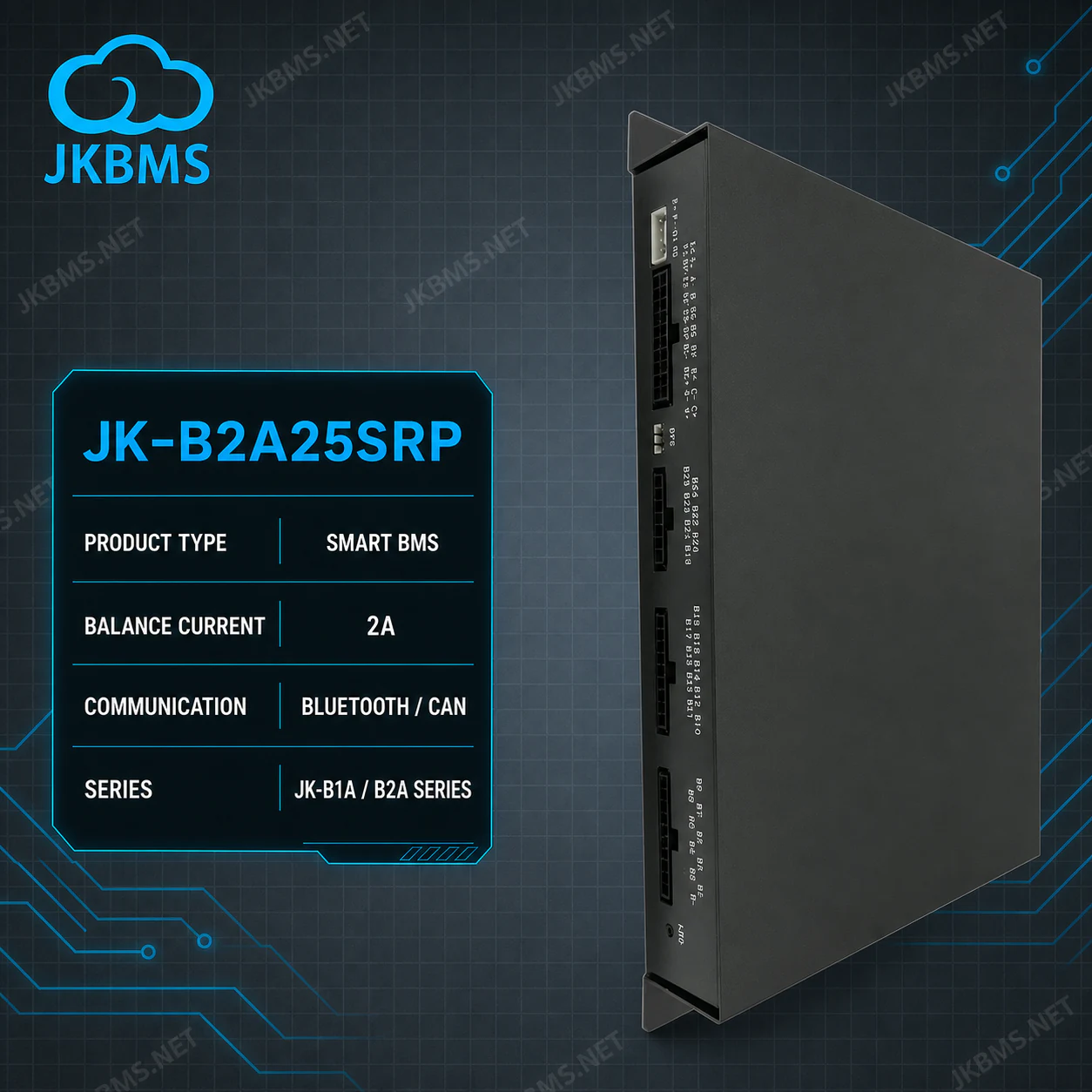 JKBMS JK-B2A25SRP Smart Active Balance BMS - official JKBMS product, JKBMS JK-B1A / B2A Series