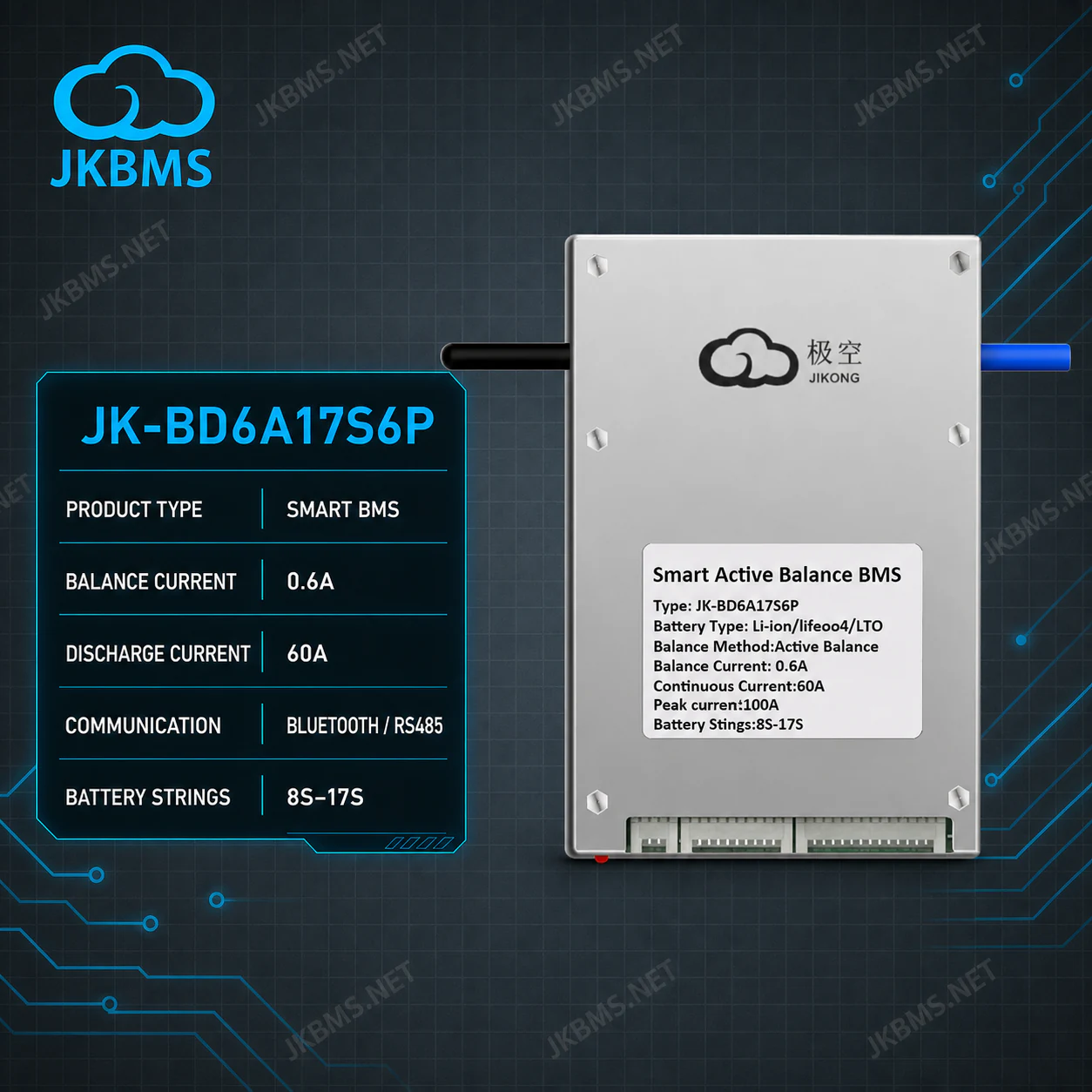 JKBMS JK-BD6A17S6P Smart Active Balance BMS official JKBMS main product image