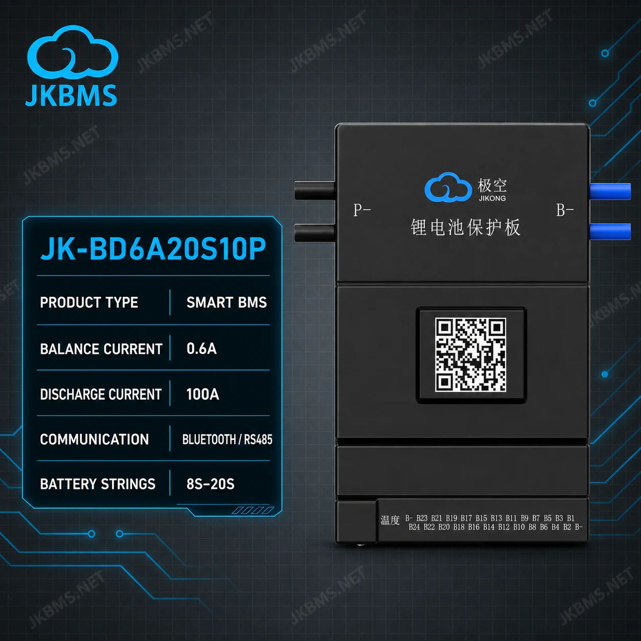 JKBMS JK-BD6A20S10P Smart Active Balance BMS official JKBMS main product image