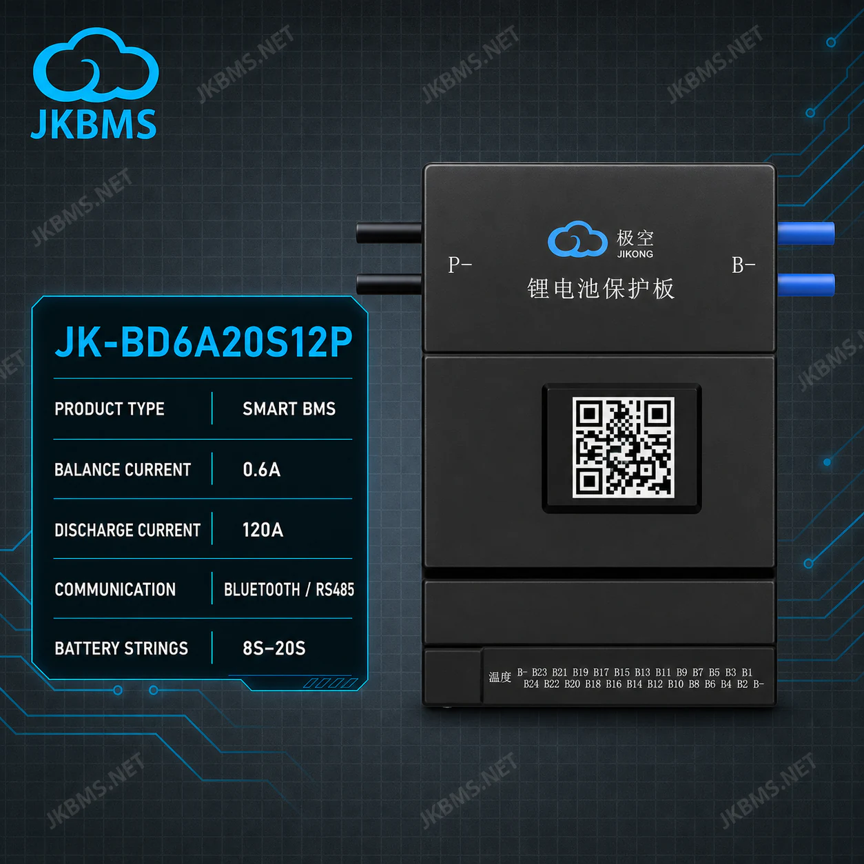 JKBMS JK-BD6A20S12P Smart Active Balance BMS official JKBMS main product image