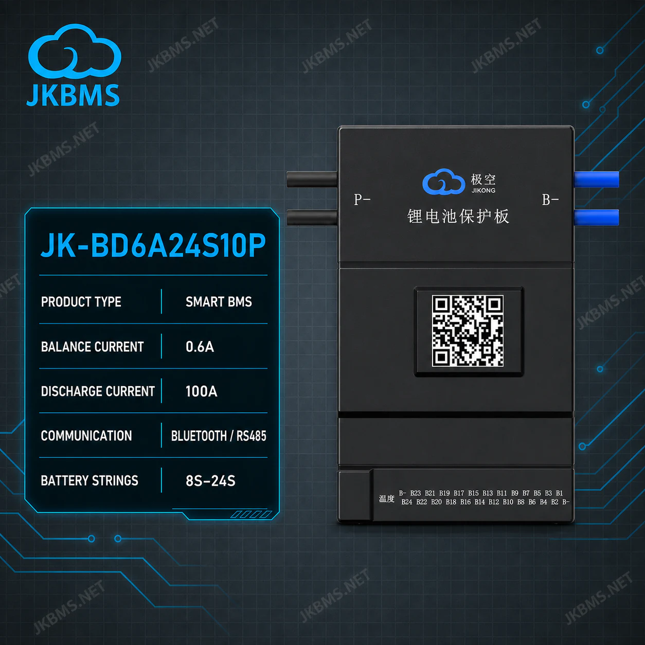 JKBMS JK-BD6A24S10P Smart Active Balance BMS official JKBMS main product image