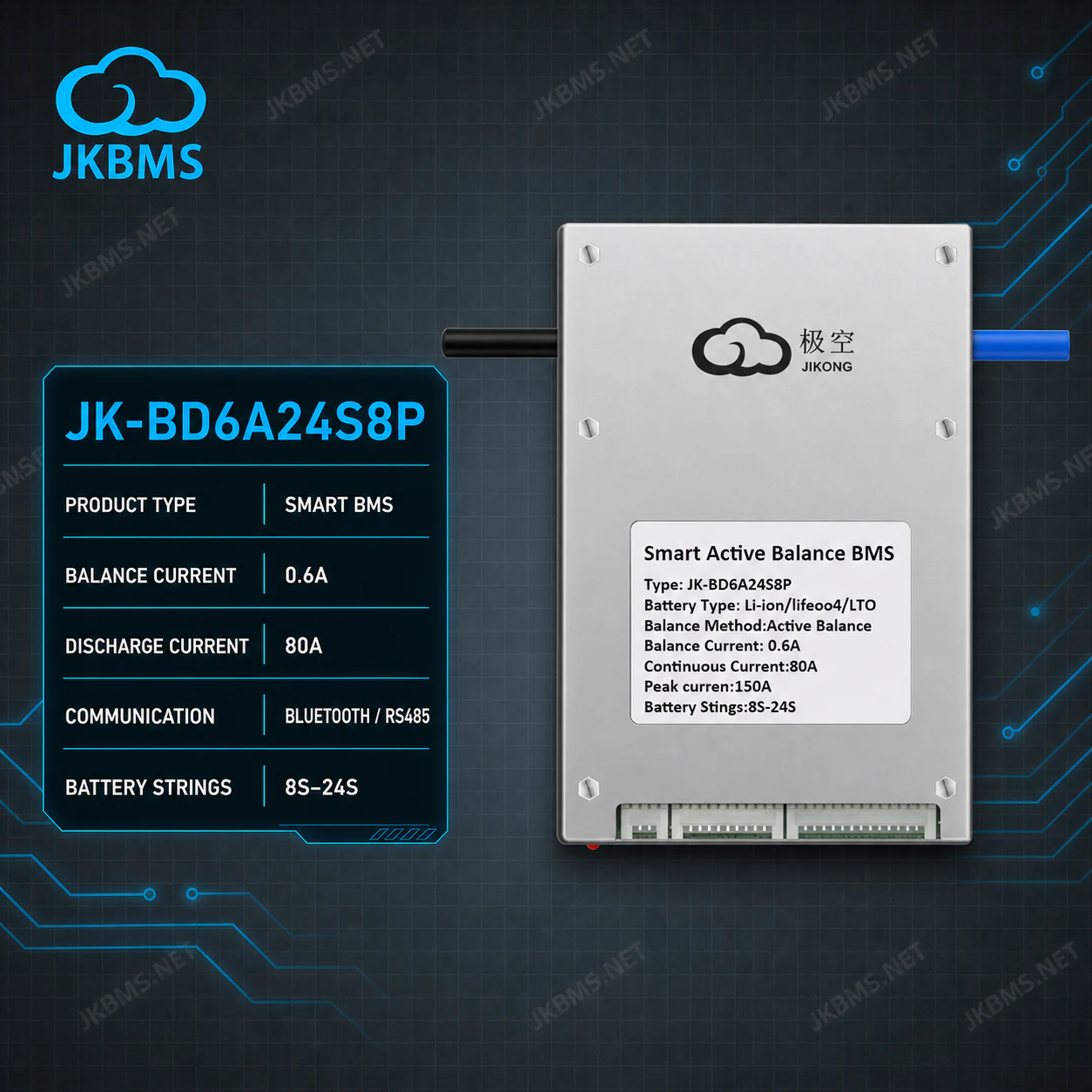 JKBMS JK-BD6A24S8P Smart Active Balance BMS official JKBMS main product image
