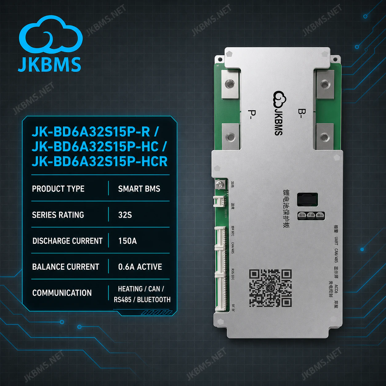 JKBMS JK-BD6A32S15P R / HC / HCR Smart BMS - official JKBMS product, JKBMS JK-BD Series