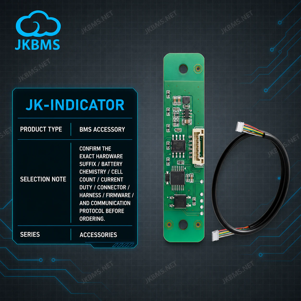 JKBMS Battery Level Indicator Display Board for Smart BMS - official JKBMS product, JKBMS Accessories