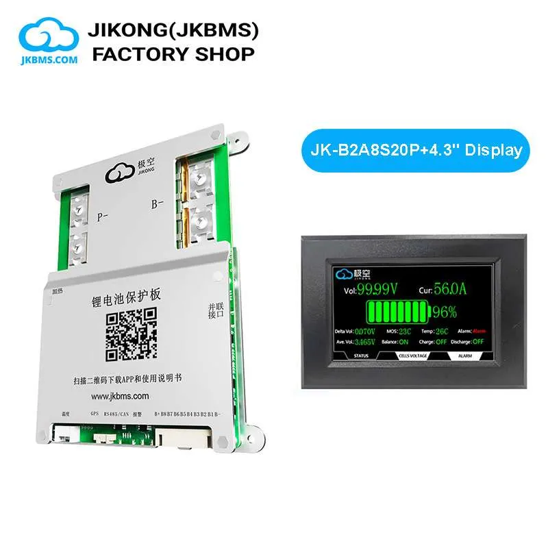 JKBMS JK-B2A8S20P Smart Active Balance BMS — JKBMS JK-B1A / B2A Series