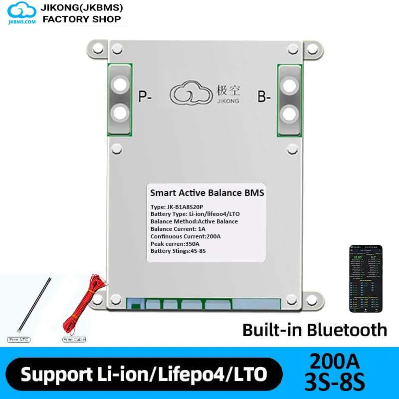 JKBMS JK-B1A8S20P Smart Active Balance BMS — JKBMS JK-B1A / B2A Series