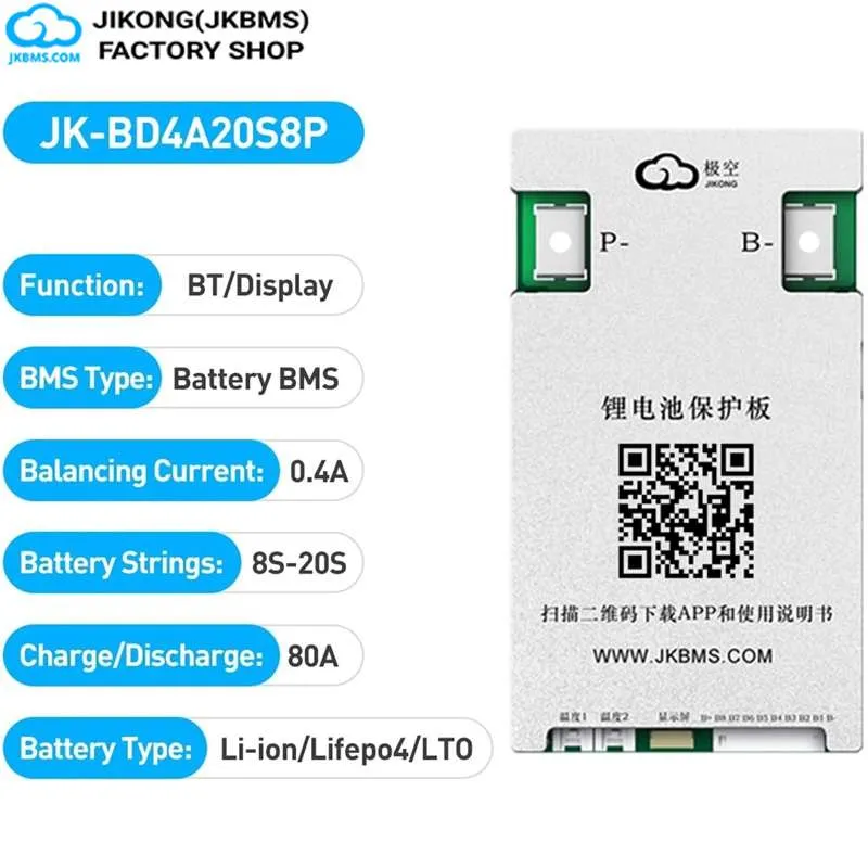 JKBMS JK-BD4A20S8P Smart Active Balance BMS — JKBMS JK-BD Series