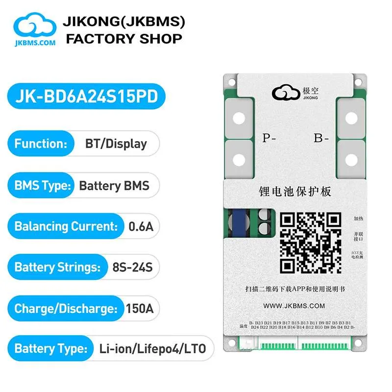 JKBMS JK-BD6A24S15PD Smart Active Balance BMS — JKBMS JK-BD Series