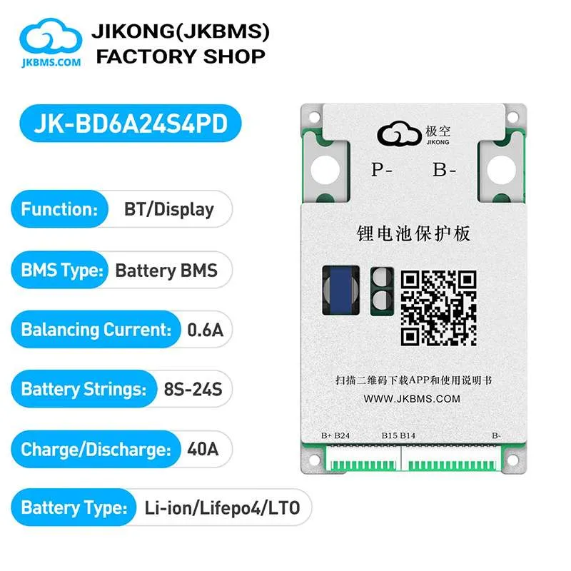 JKBMS JK-BD6A24S4PD Smart Active Balance BMS — JKBMS JK-BD Series