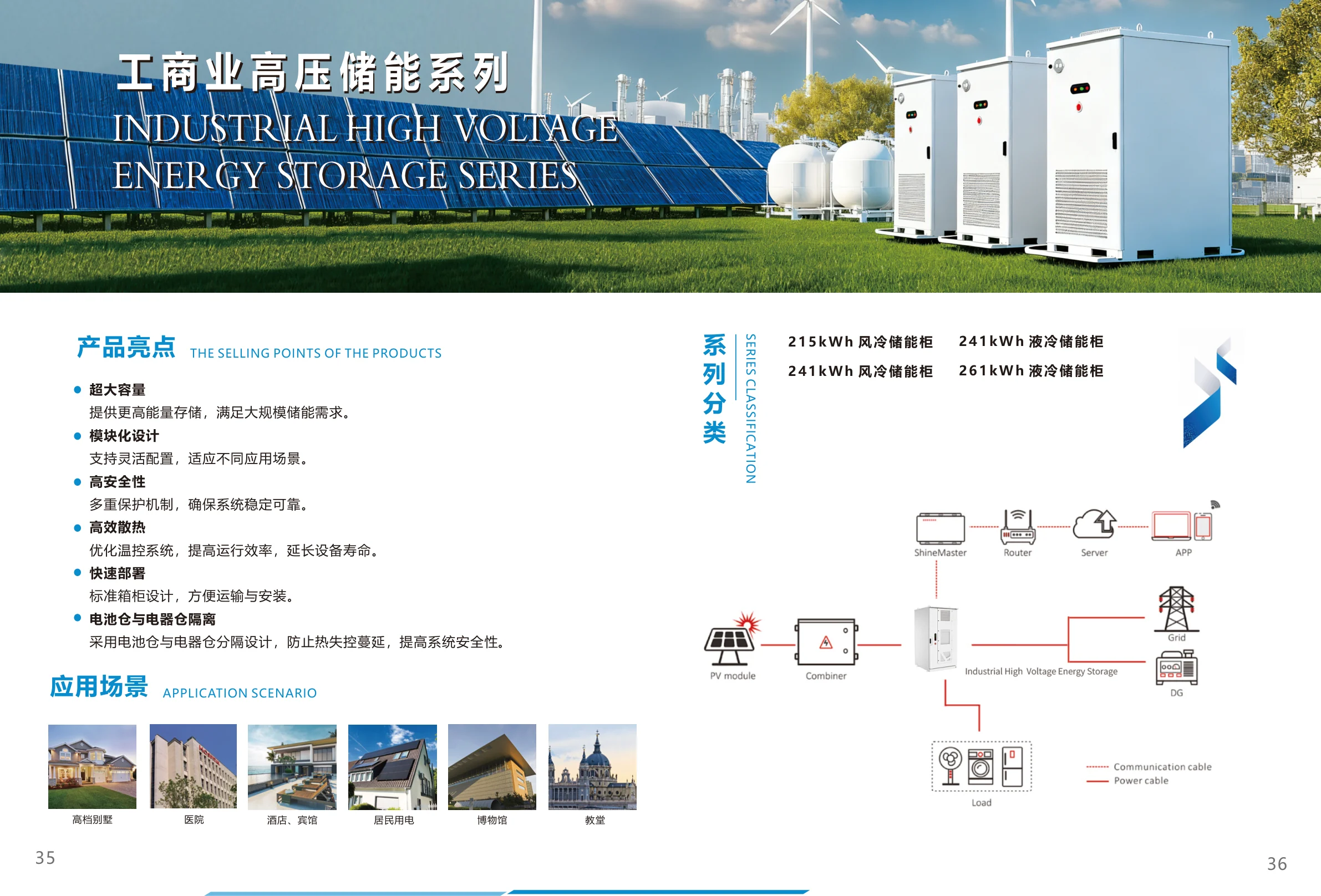 C&I High Voltage ESS Cabinet specifications, dimensions, and application details 9